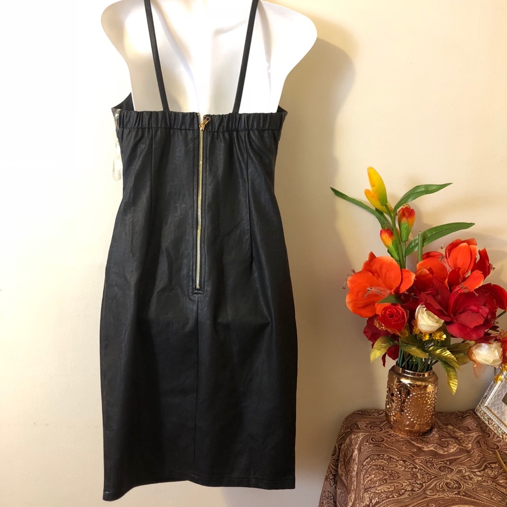 ❌SOLD❌Sexy Black Faux Leather Body Con Dress - Picture 8 of 8